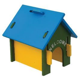 Domek SMALL ANIMAL dřevěný barevný 17 x 15 x 17,5 cm