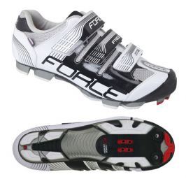 Cyklistické tretry Force MTB FREE černo-bílé