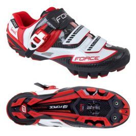 Pánské cyklistické tretry Force MTB CARBON DEVIL bílo-červené