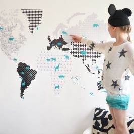 Forclaire Dekorace na zeď - Mapa 3 120x70 cm