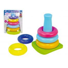 Teddies Skládačka pyramida s kroužky plast 5 ks