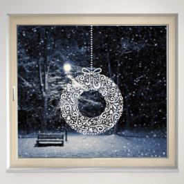 Housedecor Samolepka na sklo Holly wreath