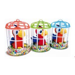 Mikro hračky Papoušek Charlie opakující slova 15 cm - zelenobílá klec