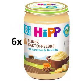 HiPP BIO Jemná bramborová kaše s mrkví a hovězím masem, 6x220g