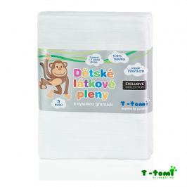 T-tomi Látkové TETRA pleny EXCLUSIVE COLLECTION, 70 x 70, 5 ks, bílé