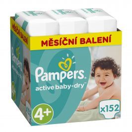 Pampers Active Baby 4+ Měsíční balení, 152ks