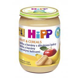 HiPP BIO Jablka a banány s dětskými keksy 6x 190g