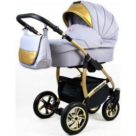 Sun Baby Kombinovaný kočárek 3v1 Raf-pol Gold LUX silver