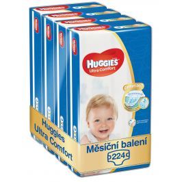 Huggies měsíční balení 4 x 56 ks Ultra Comfort Jumbo 3 - 224ks