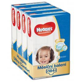 Huggies měsíční balení 4 x 46 ks Ultra Comfort Jumbo 4+ -184ks