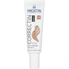 Iwostin Max Correctin dlouhodobě krycí matující fluid pro citlivou pleť SPF 30 odstín Warm Beige 30 ml