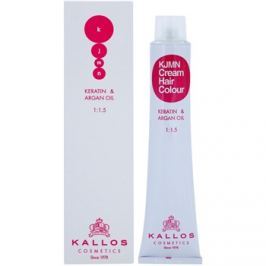 Kallos KJMN barva na vlasy s keratinem a arganovým olejem odstín 6.45 Dark Copper Mahogany Blond 100 ml
