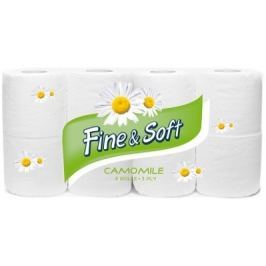 Fine & Soft Heřmánek parfémovaný toaletní papír s vůní heřmánku 3 vrstvý 150 útržků 8 rolí