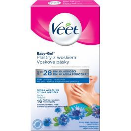 Veet Easy-Gel Podpaží depilační voskové pásky pro citlivou pokožku 16 kusů