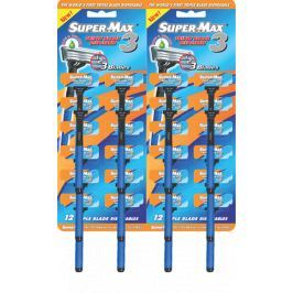 Super-Max Triple Blade Disposable jednorázový 3břitý holící strojek pro muže 1 kus