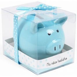 Albi Pokladnička prasátko malé Na něco hezkého modrá 7 cm × 6,5 cm × 7,3 cm