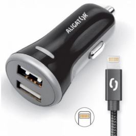 Aligator 2xUSB, smart IC, 3,4A + Lightning kabel (CHS0007)