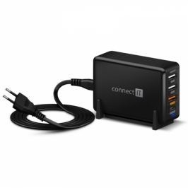 Connect IT 3xUSB, 1xUSB-C, QC, 65W PD (CWC-4090-BK)